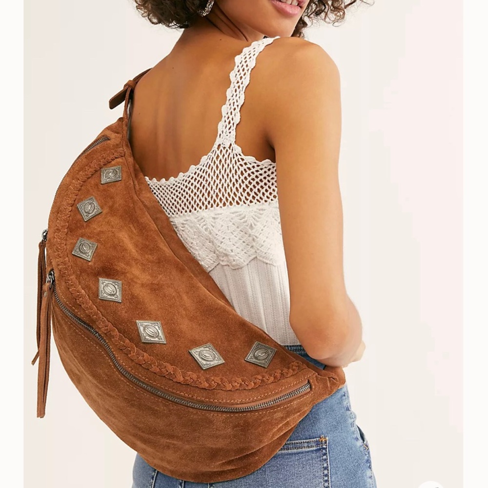 Free People bum bag, Fanny pack suede